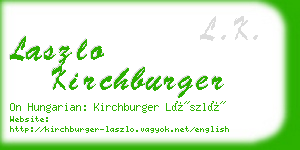 laszlo kirchburger business card